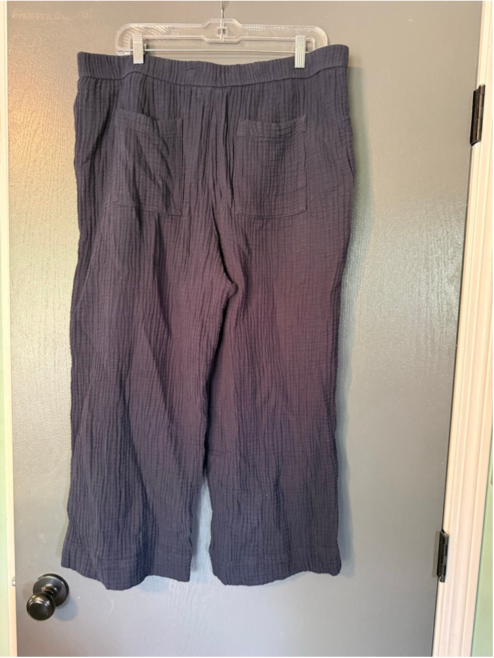 Women's J.Jill Navy Wide Leg Pants Petite L - Picture 4 of 4